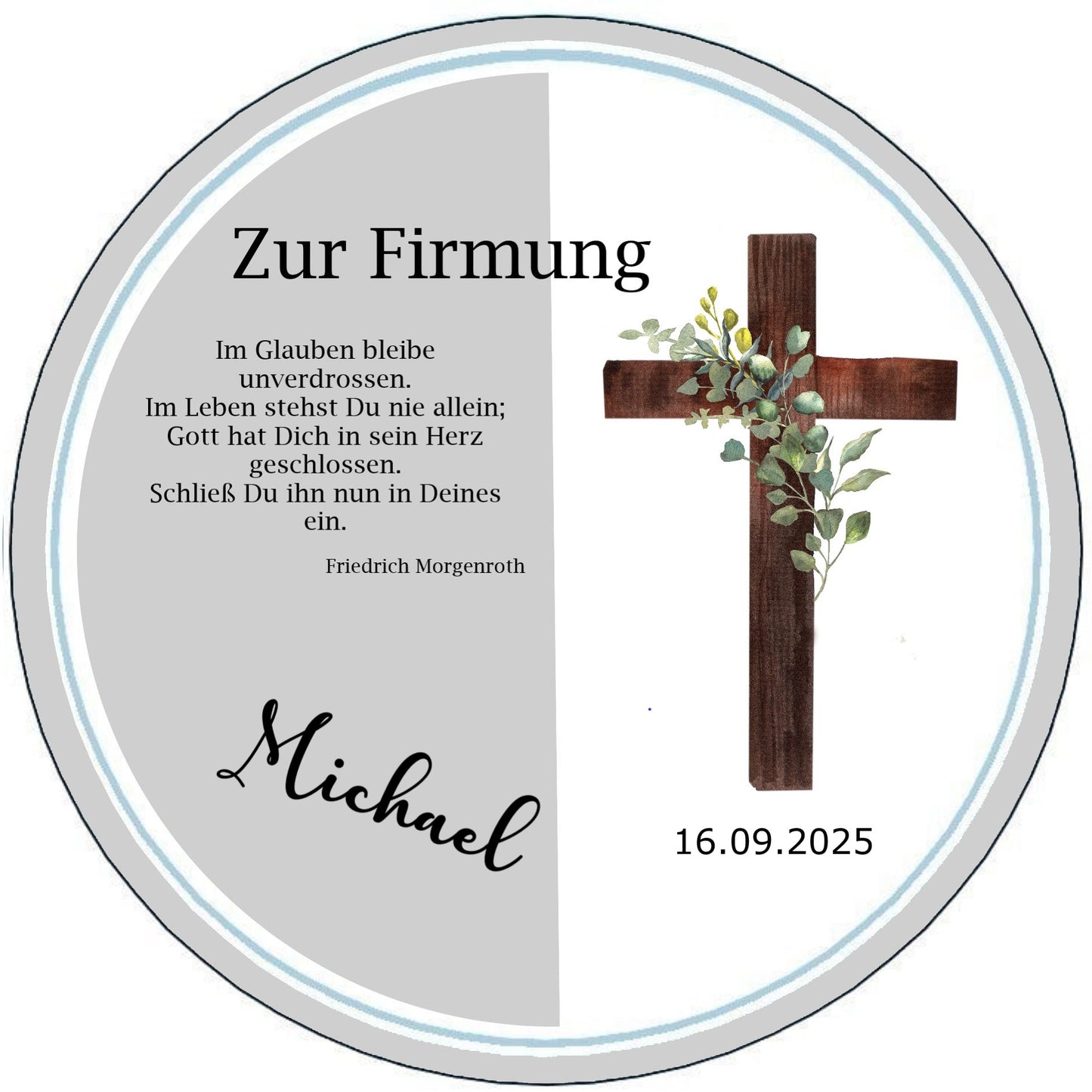 Tortenaufleger Zur Firmung