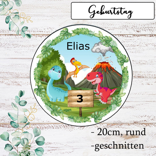 Tortenaufleger-essbar-Dino-Vulkan-Kindergeburtstag-Tortendeko-Oblate