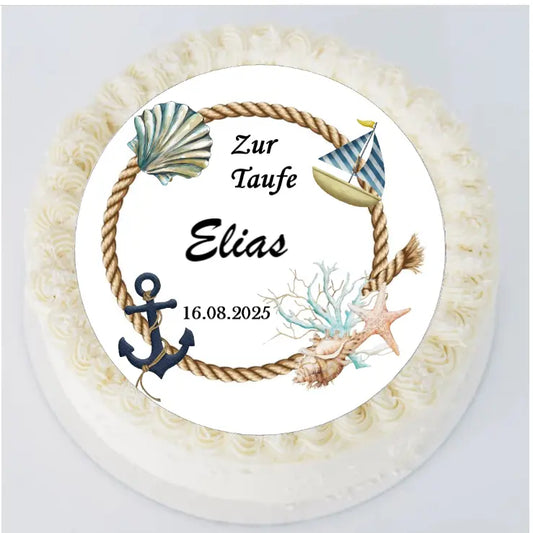 Aufleger Taufe Meer Boot essbar Oblate - Funny Bake