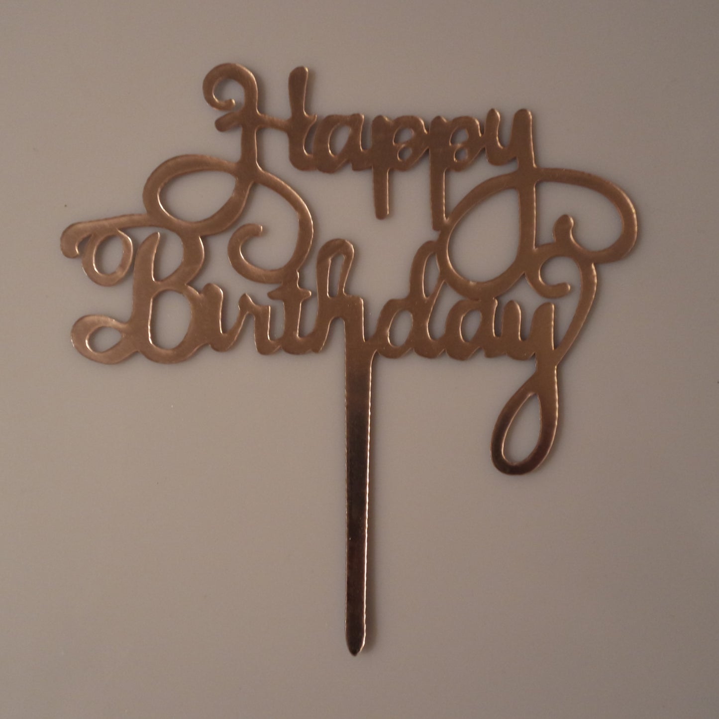 Tortenstecker "Happy Birthday" rose, einfach