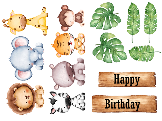 Tortendeko Safari Dschungel Tiere