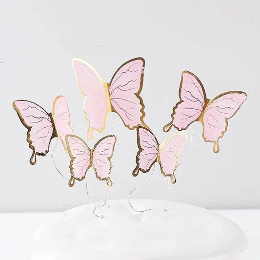 Schmetterlinge rosa Tortenstecker Papierdeko - Funny Bake