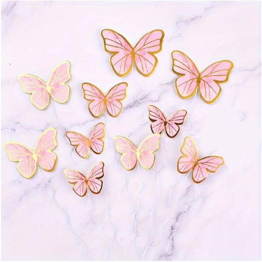Schmetterlinge rosa Tortenstecker Papierdeko