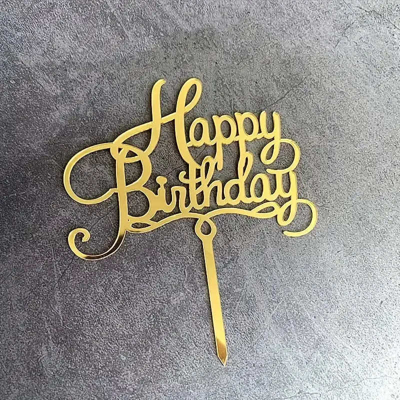 Tortenstecker - Happy Birthday -gold - Funny Bake