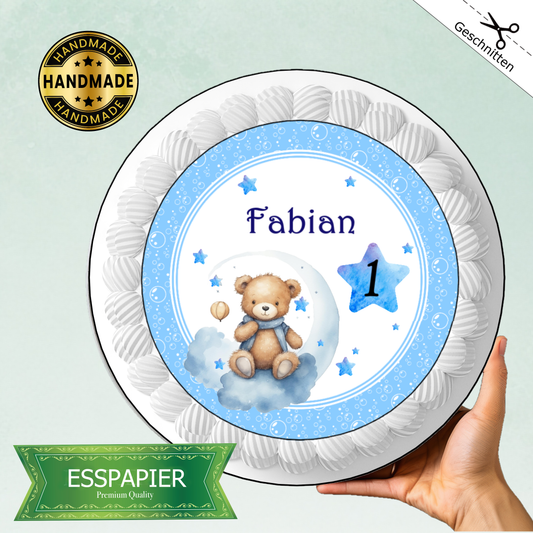 Tortenaufleger Bär mit Sternen Kindergeburtstag