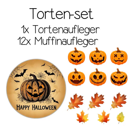 Halloween Tortendeko-Set Kürbis - Funny Bake