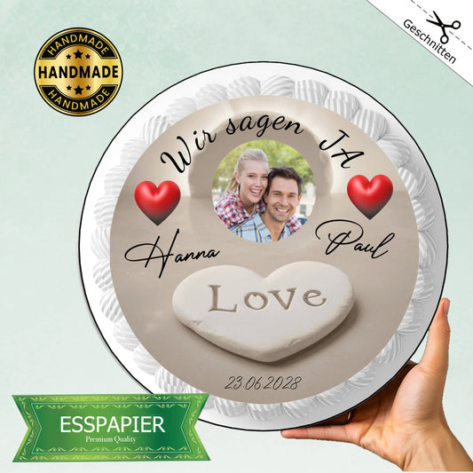 Tortenaufleger Hochzeit - Wir sagen Ja - - Funny Bake