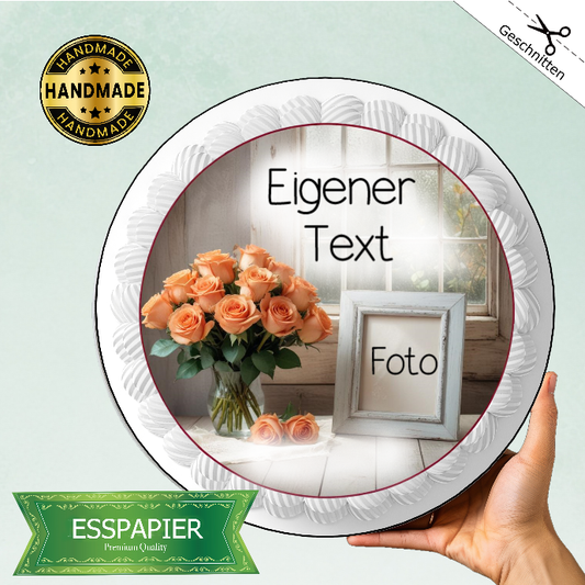 Tortenaufleger Blumenstrauss mit Foto