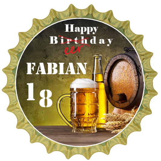 Tortenaufleger Bierglas Flasche Fass - Männergeburtstag