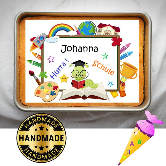 Tortenaufleger Einschulung Lesewurm