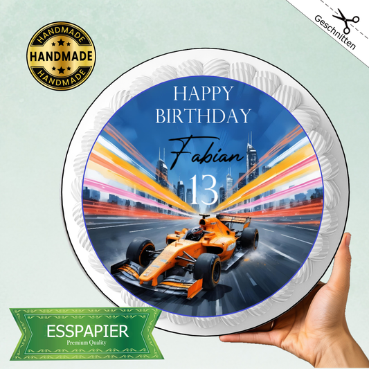 Tortenaufleger Rennauto