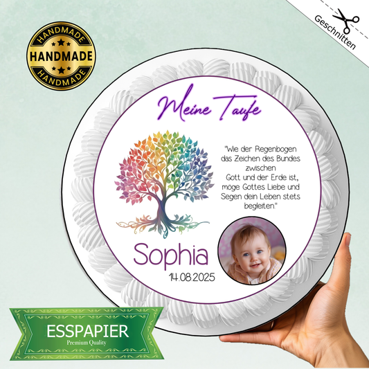 Tortenaufleger Taufe Lebensbaum