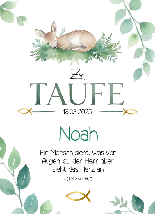 Tortenaufleger Taufe mit Reh - Funny Bake