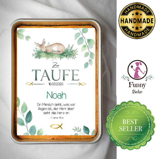 Tortenaufleger Taufe mit Reh