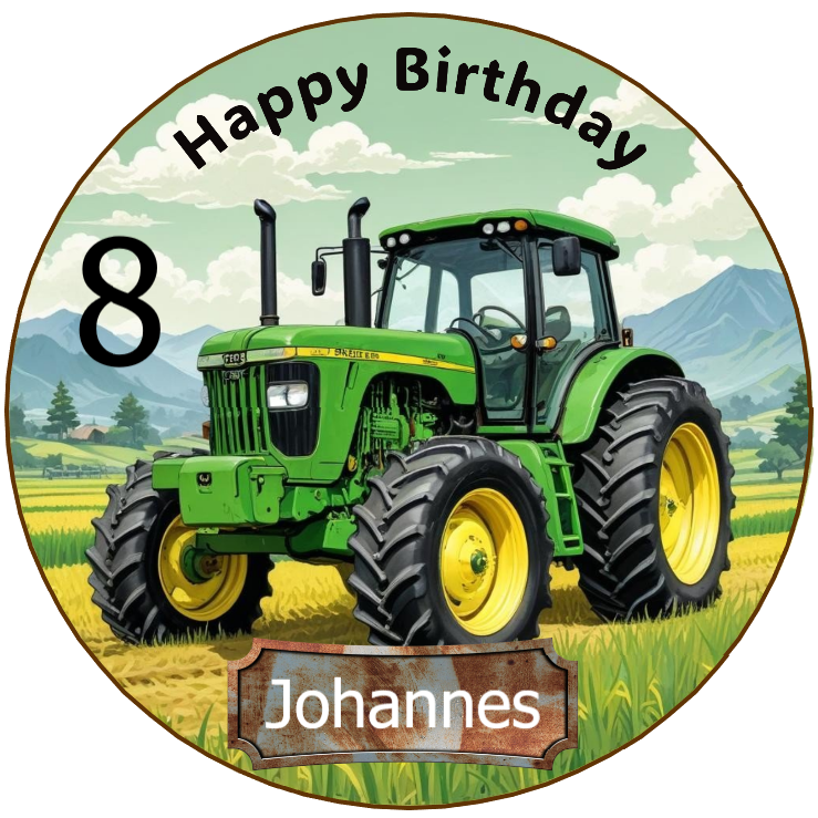 Tortenaufleger Traktor Happy Birthday