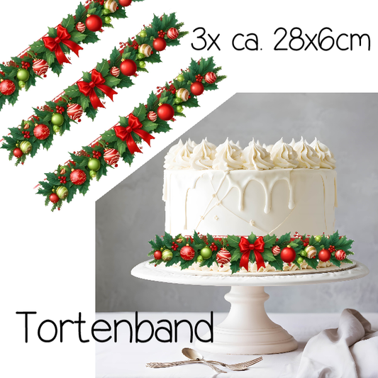 Tortenband Weihnachtlich mit Schleife
