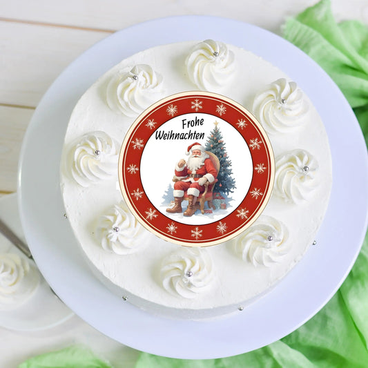 Tortenaufleger Weihnachtsmann - 2 Größen erhältlich - Funny Bake
