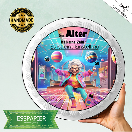 Tortenaufleger Geburtstag alte Frau - Party