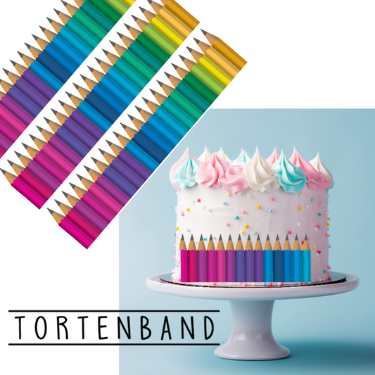Tortenband Stifte bunt