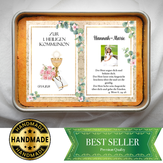 Tortenaufleger Kommunion romantisch in rosa