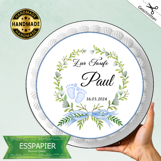 Tortenaufleger Taufe Junge