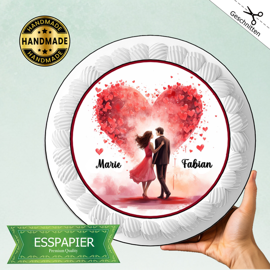 Tortenaufleger verliebte Herzen