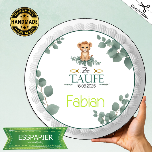 Tortenaufleger Taufe Löwenbaby