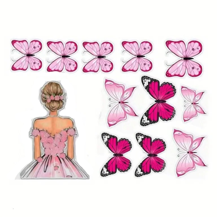 Mädchen mit Schmetterlingen Papierdekorationen