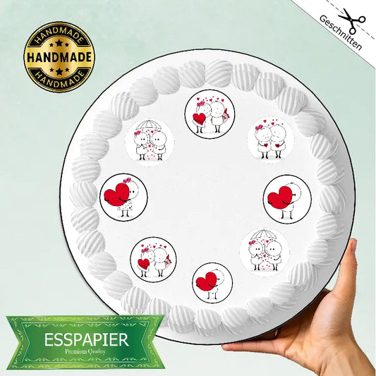 Muffin Aufleger Valentinstag süße Strichmännchen - Funny Bake