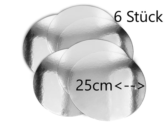Cakeboard-Platte-silber-rund-25cm-6Stueck-Set