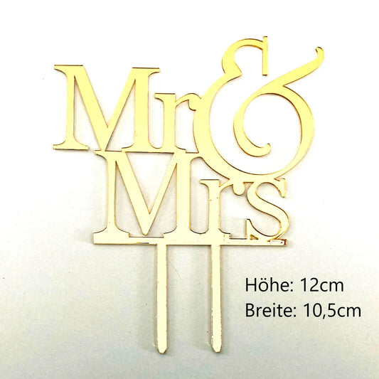 Tortenstecker Mr&Mrs gold klein - Funny Bake