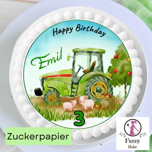 Tortenaufleger Traktor kindlich - Funny Bake