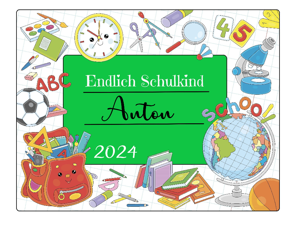 Tortenaufleger Einschulung für Blechkuchen