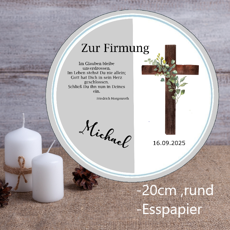 Tortenaufleger Zur Firmung