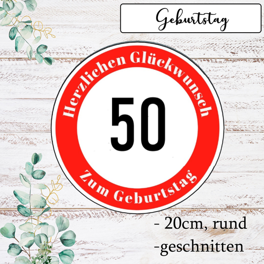 Tortenaufleger Verkehrsschild - 50-