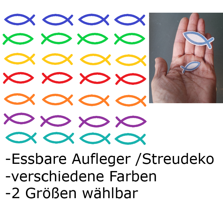 Muffin- Aufleger Fische christliches Symbol
