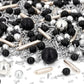 Zuckerstreusel Perlen Mix silber/ schwarz 80g
