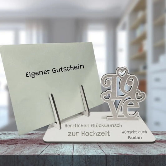 Kartenhalter für Gutschein Love - Funny Bake