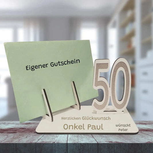 Kartenhalter für Gutschein Wunschzahl - Funny Bake
