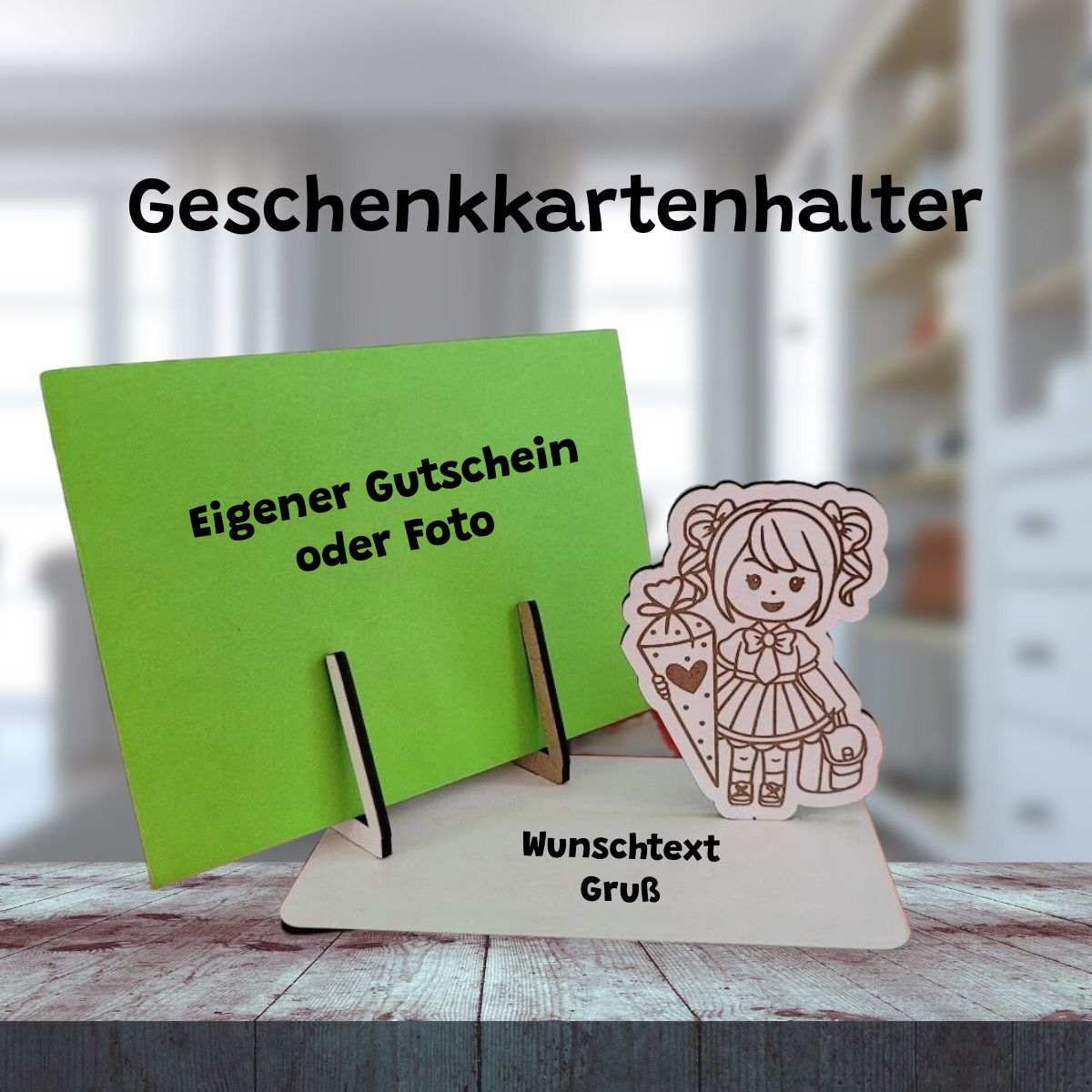 Kartenhalter Zur Einschulung Mädchen