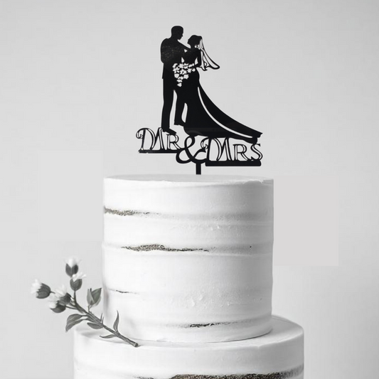 Caketopper Brautpaar mit Blumen