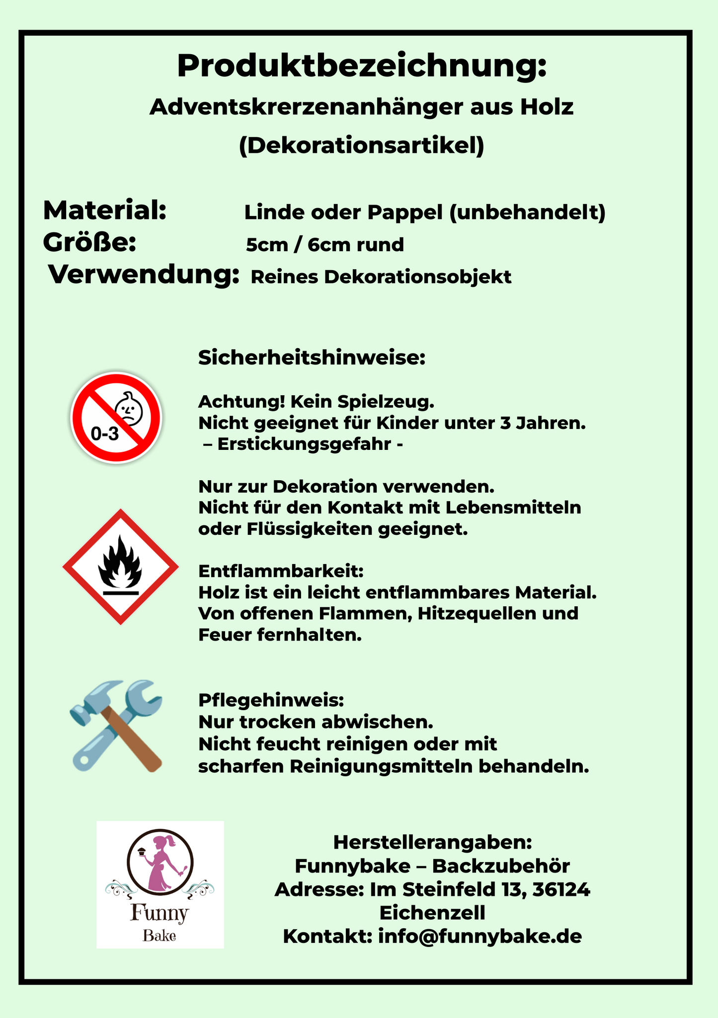 Adventskranz-Anhänger Zahlen