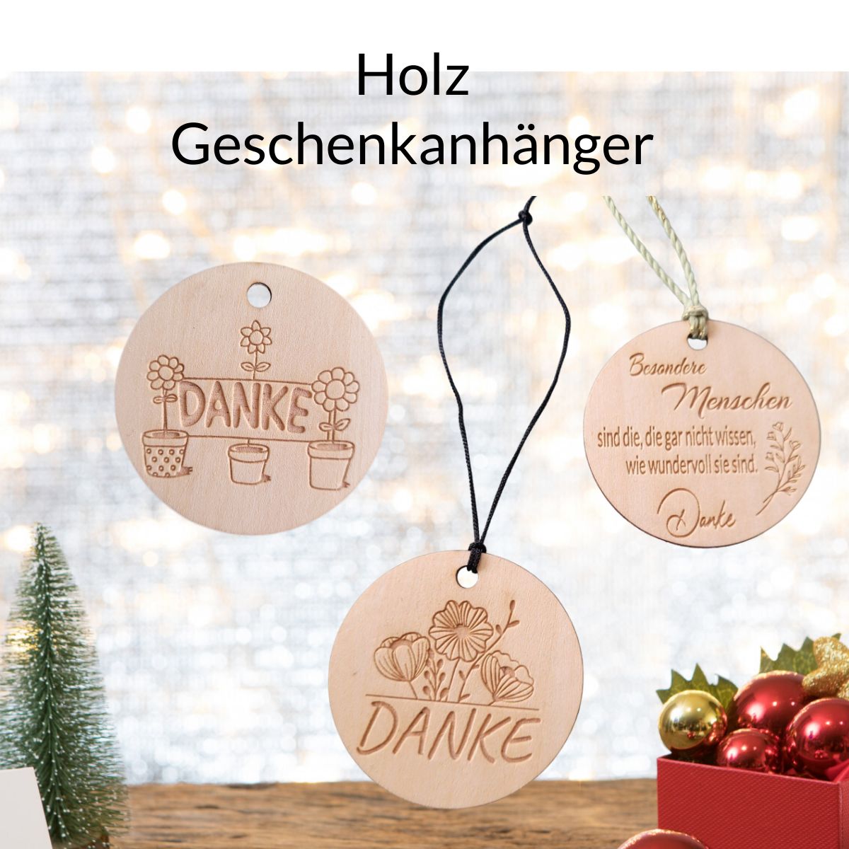 Geschenkanhänger Danke - Blumen