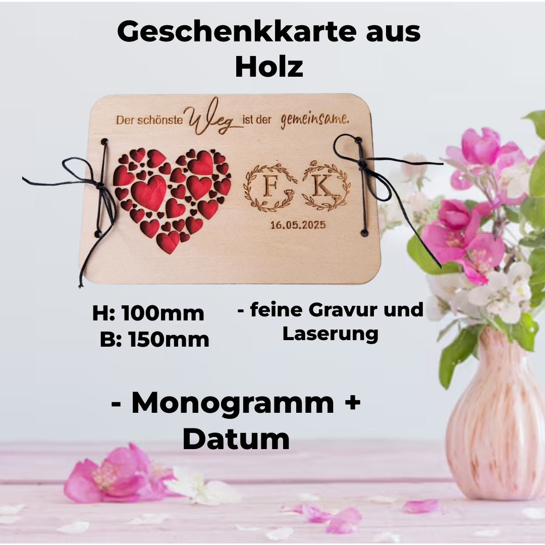 Geschenkkarte Zur Hochzeit - Monogramme