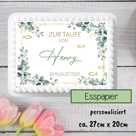 Tortenaufleger Taufe rechteckig - Funny Bake