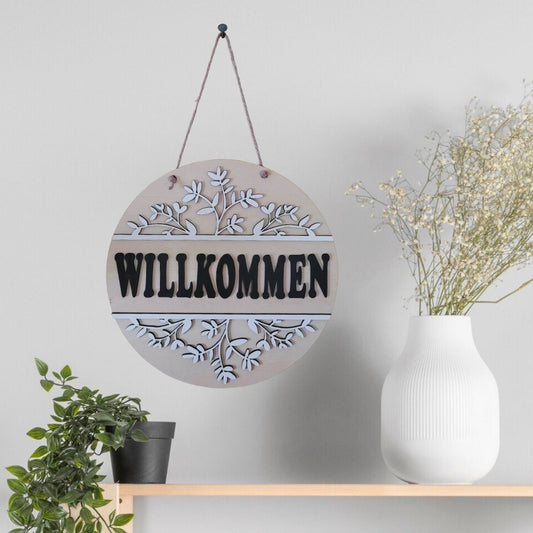 Türschild "Willkommen"