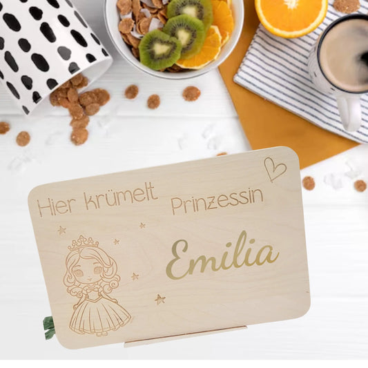 Frühstücksbrettchen Prinzessin mit Name - Funny Bake