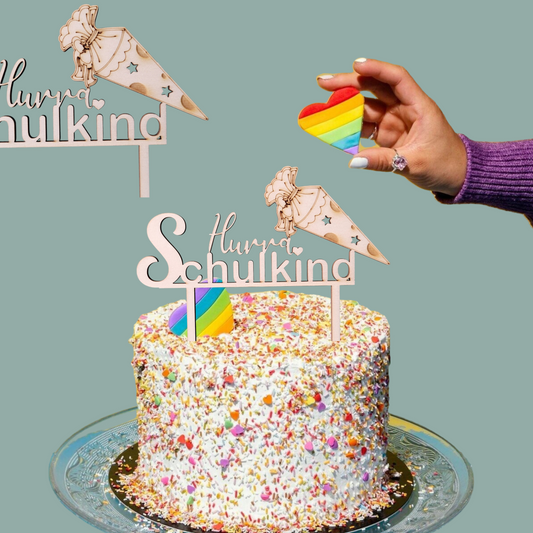 Tortenstecker Hurra Schulkind