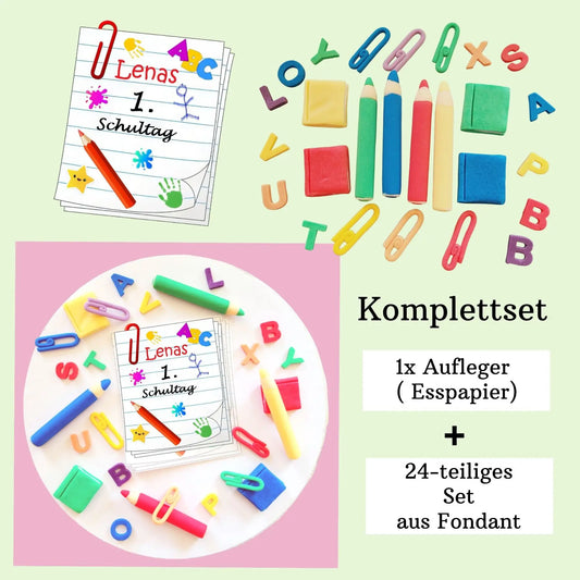 Einschulung Kombi-Set mit Name - Funny Bake