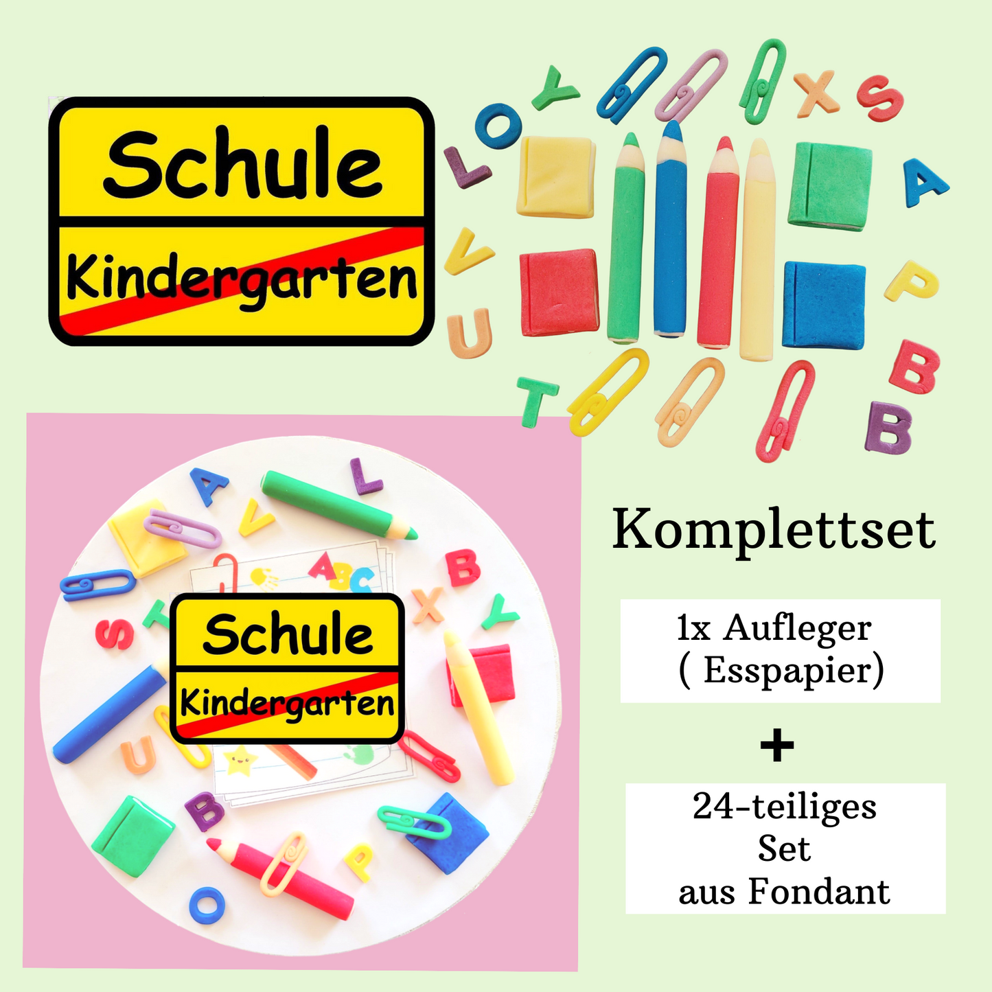 Einschulungs Kombi-Set gelbes Schild